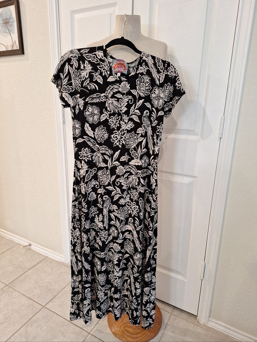 Johnny Was Black & White Floral Maxi Dress - Comfortable Everyday Style